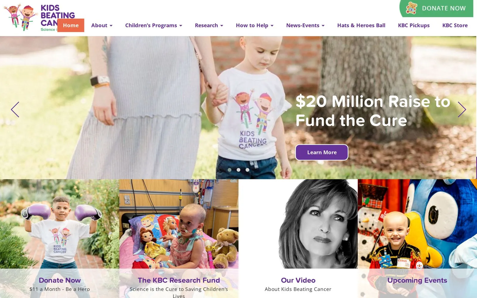 The Kids Beating Cancer website